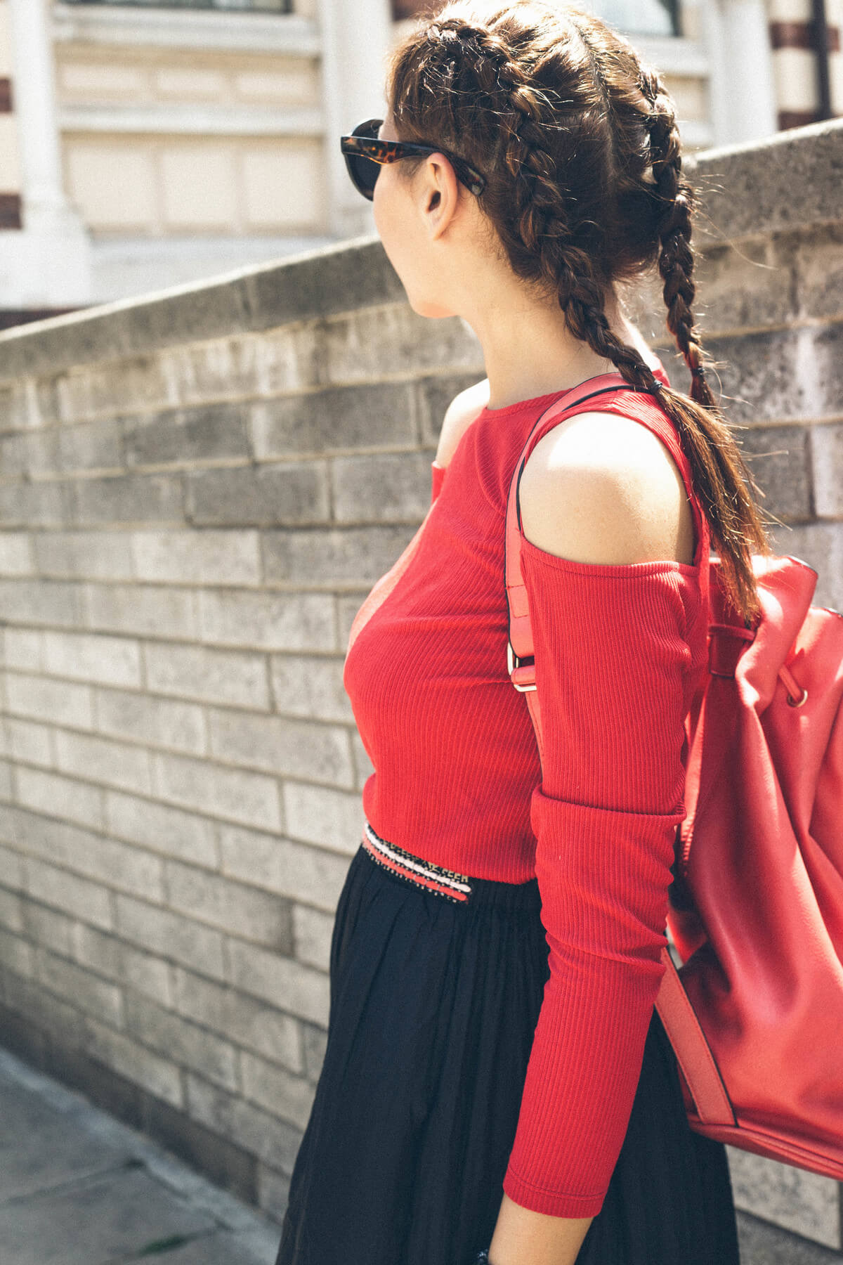 red blouse